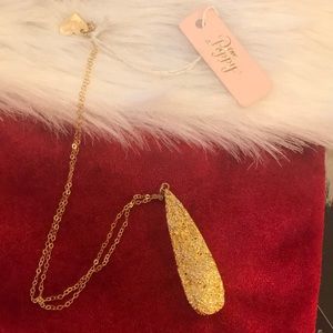 10” Gold Love, Poppy Pendant Necklace